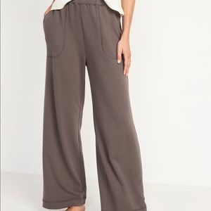 Old Navy Taupe High Waisted Cozy-Knit Wide Leg Pajama Pants